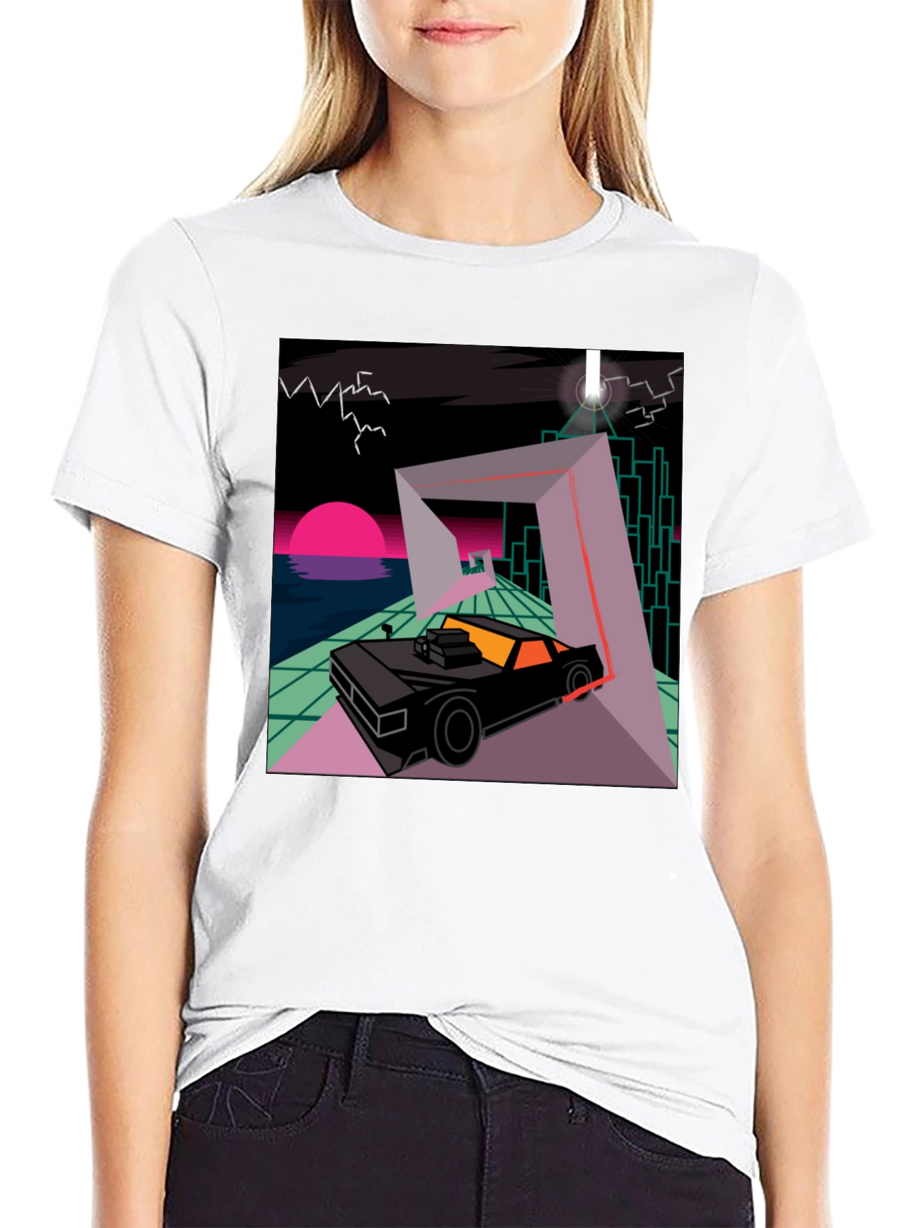Retro Wave Car T-Shirt - Synthwave Design