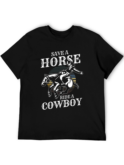 Save a Horse Ride a Cowboy Black T-Shirt