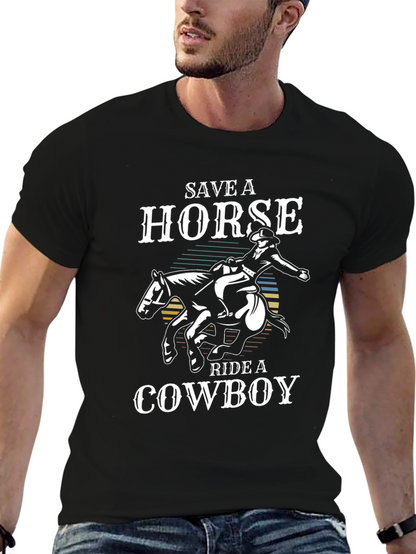 Save a Horse Ride a Cowboy Black T-Shirt