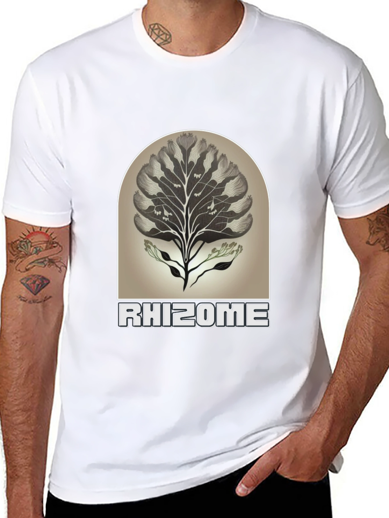 Rhizome Graphic Tee - Nature Inspired Unisex T-Shirt