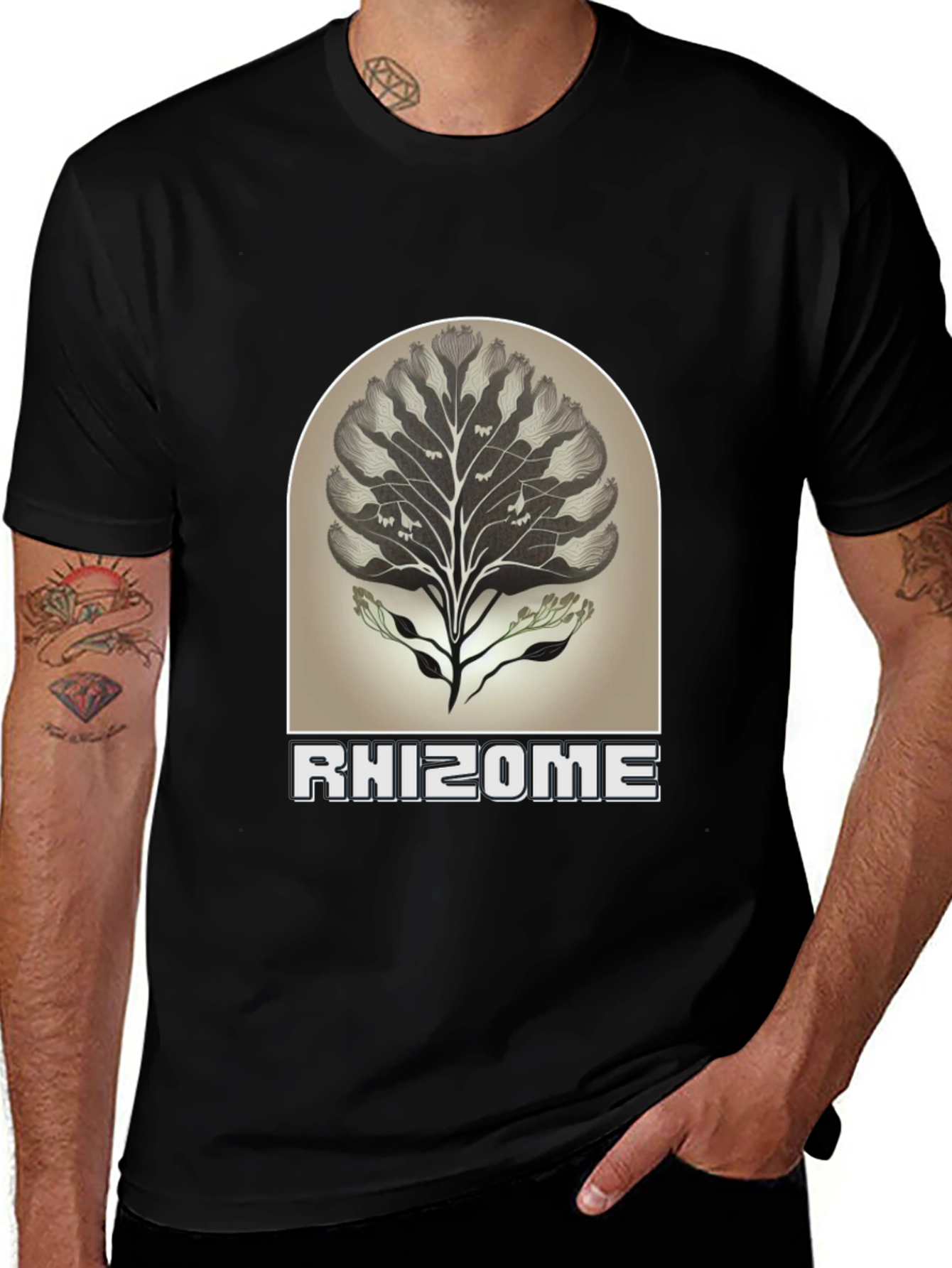 Rhizome Graphic Tee - Nature Inspired Unisex T-Shirt