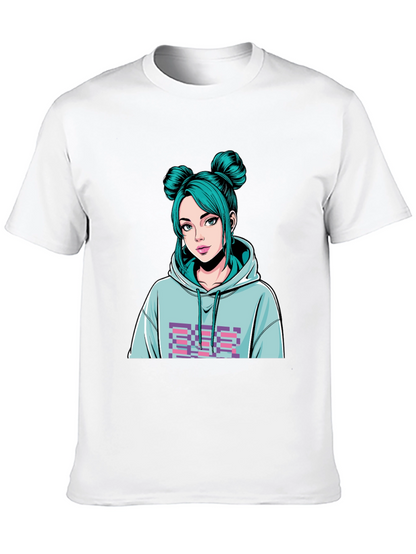 Anime Girl Graphic Black T-Shirt