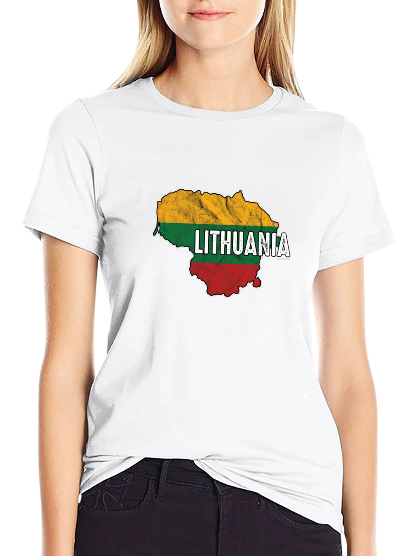Lithuania Flag Map T-Shirt