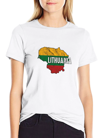 Lithuania Flag Map T-Shirt
