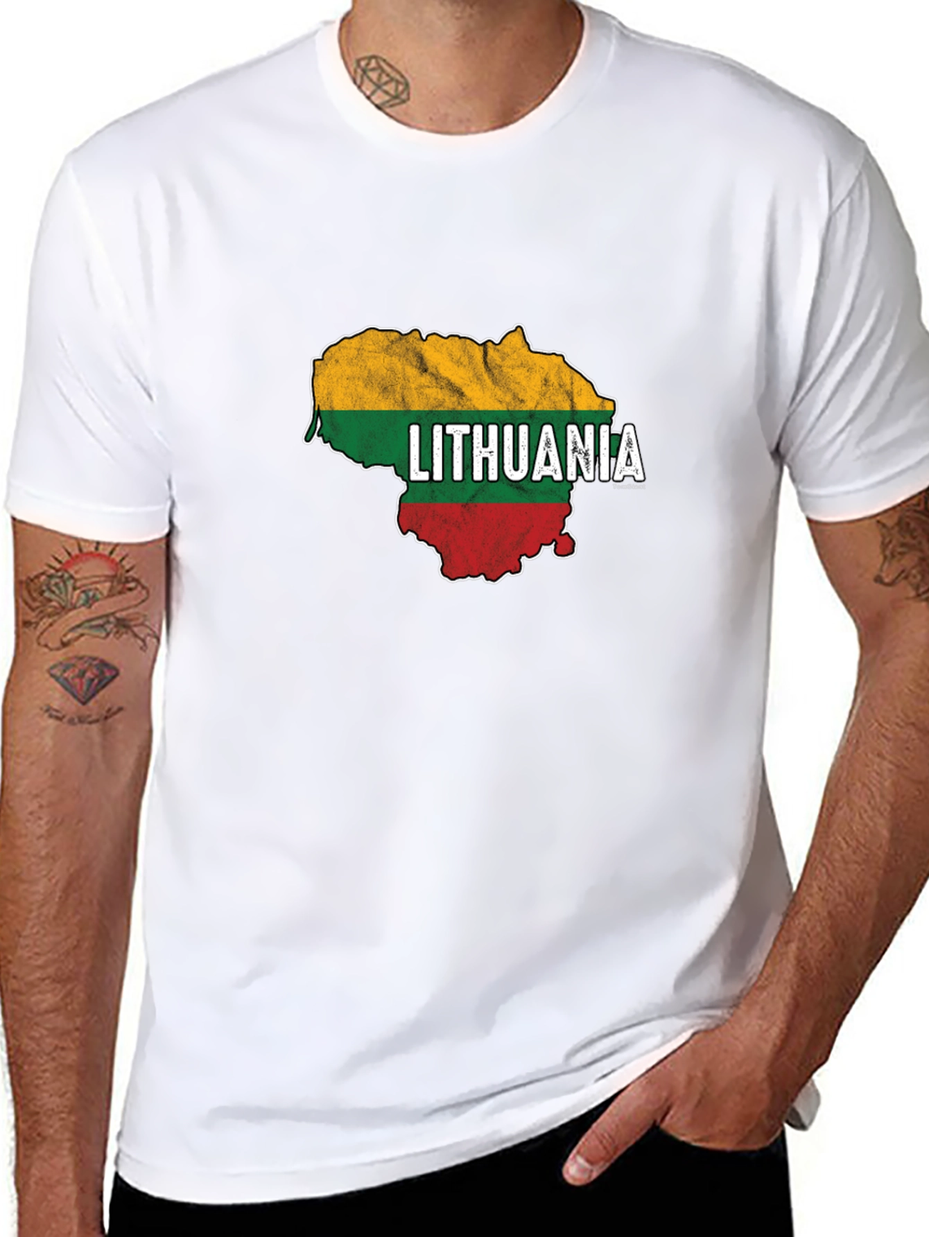 Lithuania Flag Map T-Shirt