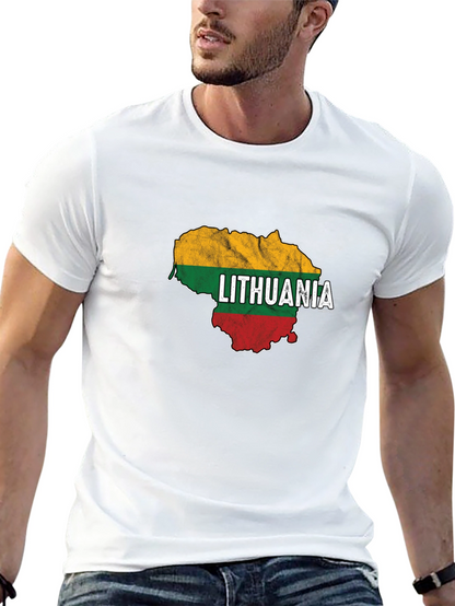 Lithuania Flag Map T-Shirt