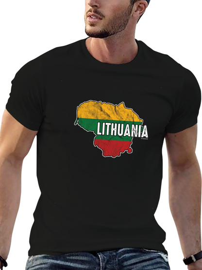 Lithuania Flag Map T-Shirt