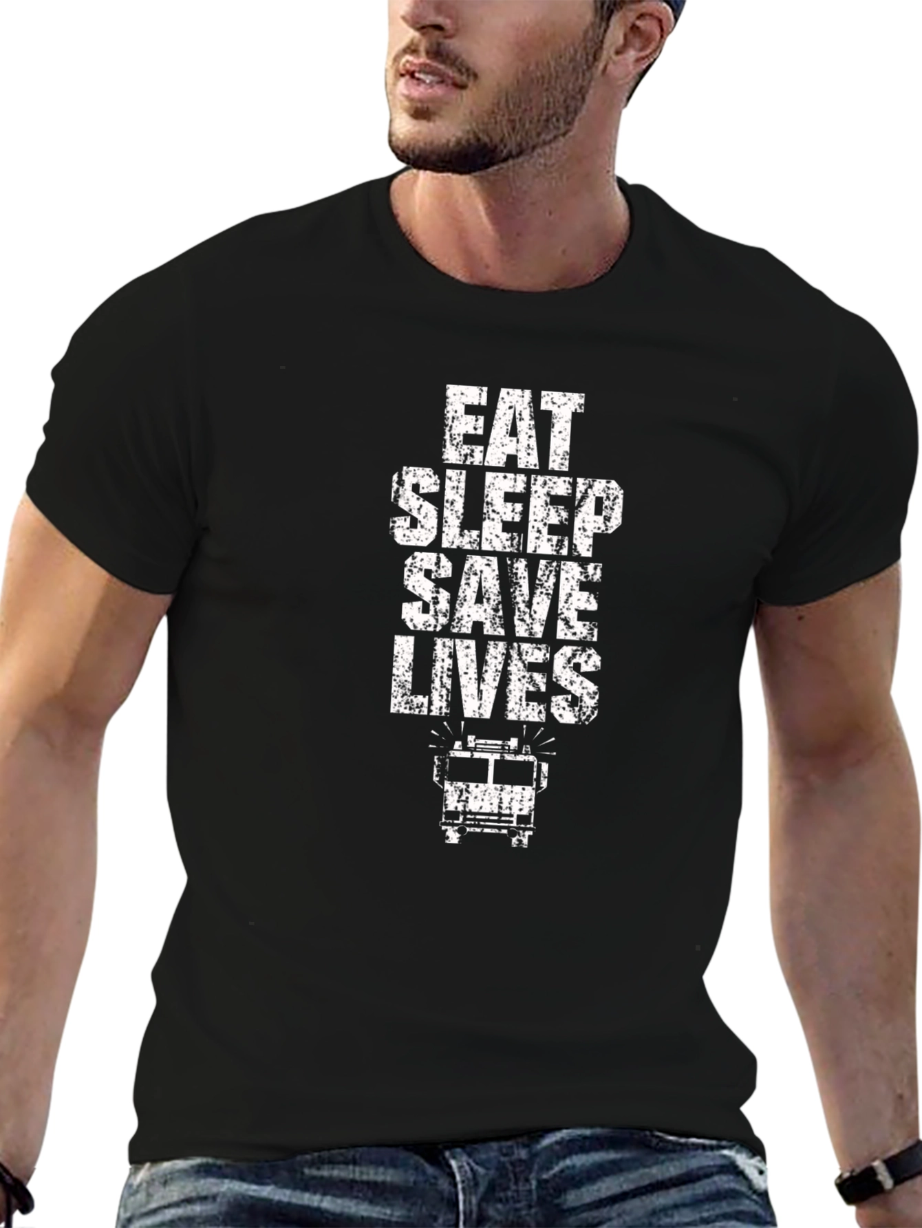 Eat Sleep Save Lives Firefighter T-Shirt