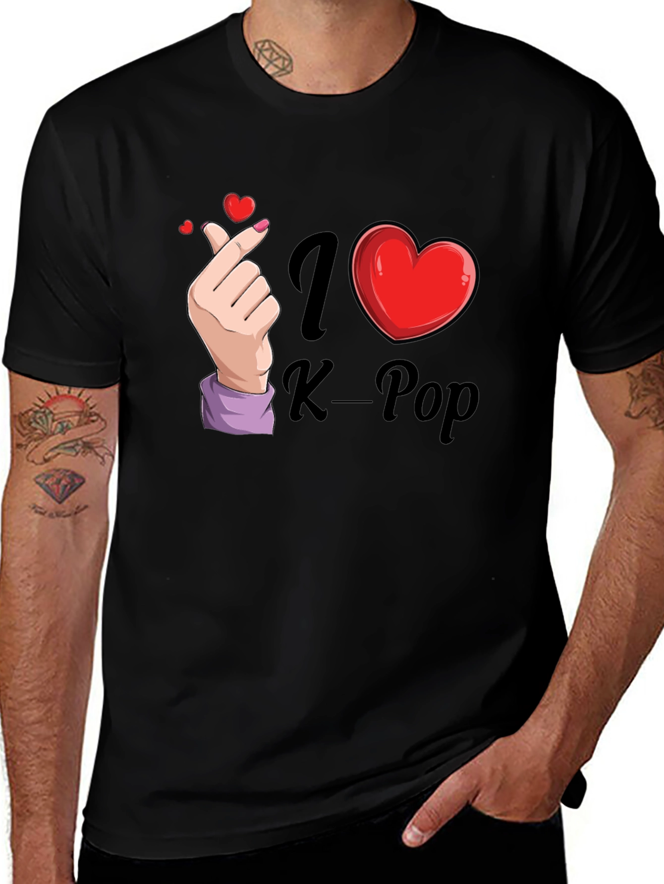 I Heart K-Pop Black T-Shirt