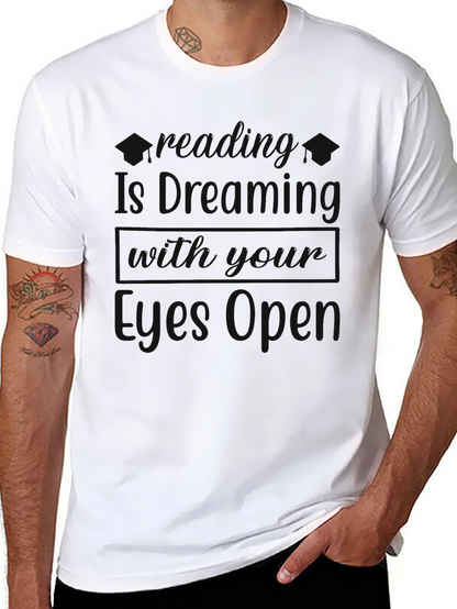 Mens Black Crewneck Graphic T-Shirt