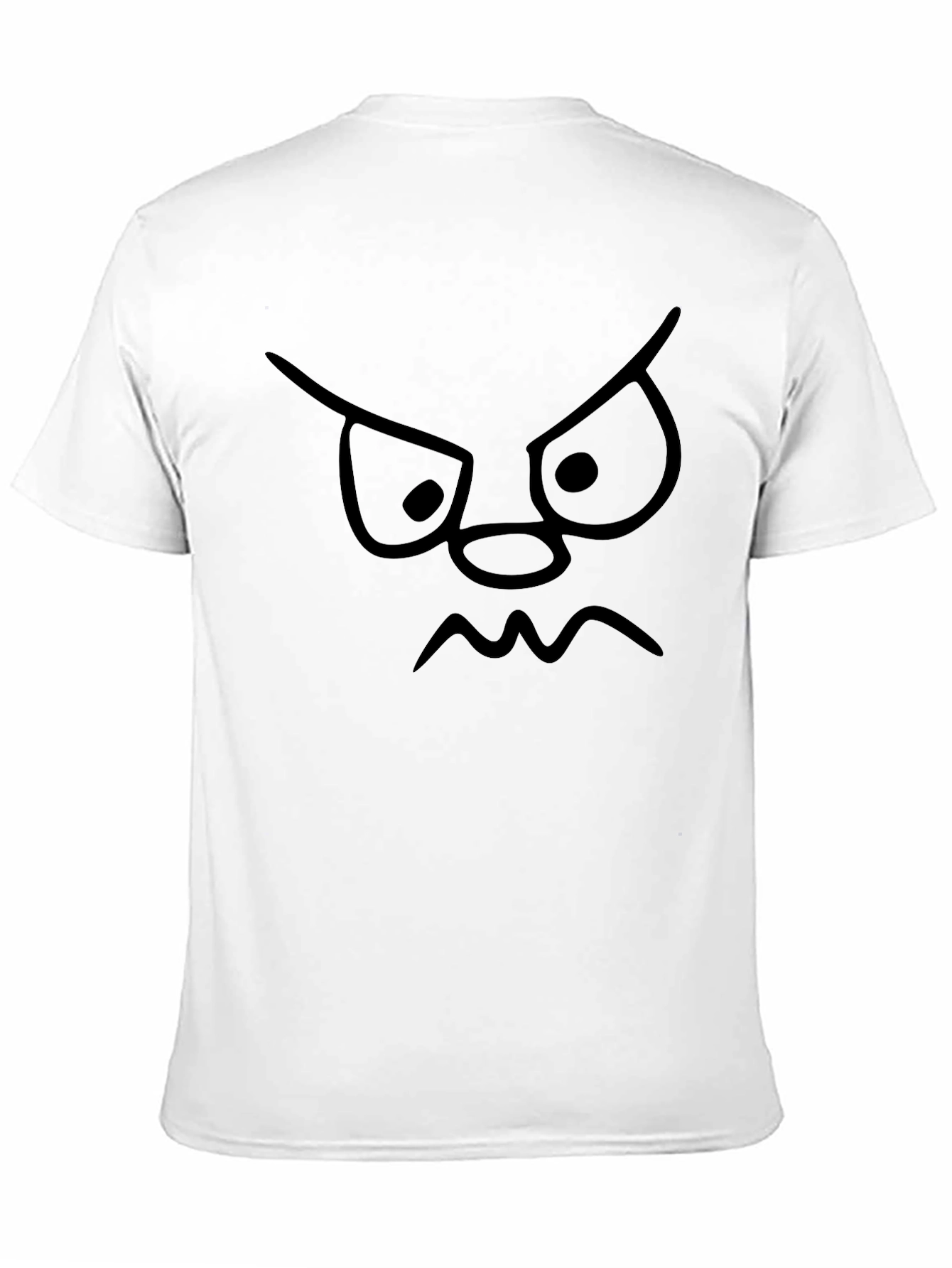 Grumpy Face Graphic Tee - Black Cotton T-Shirt