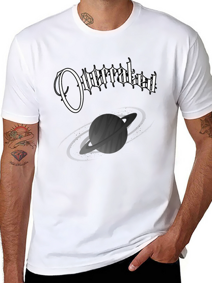 Overrated Saturn Graphic Black T-Shirt