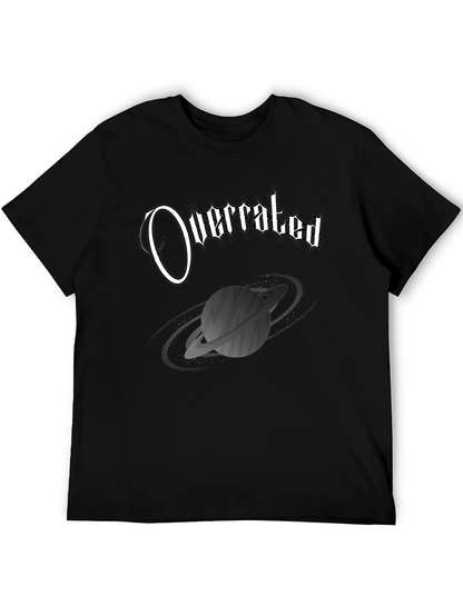 Overrated Saturn Graphic Black T-Shirt