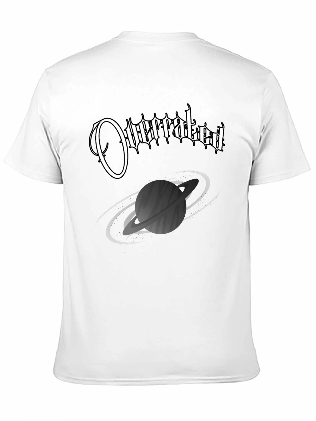 Overrated Saturn Graphic Black T-Shirt