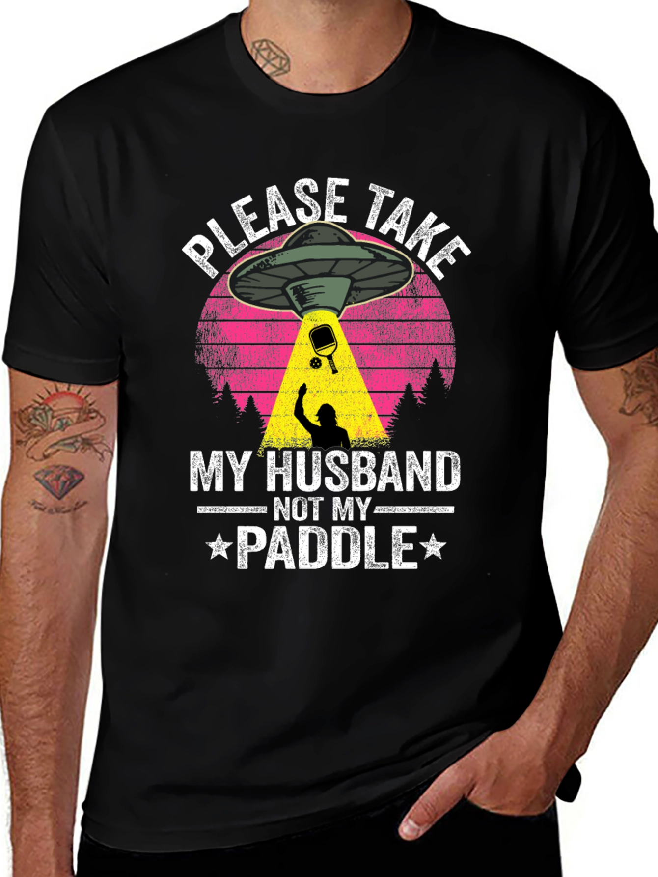 Funny Pickleball UFO Abduction T-Shirt