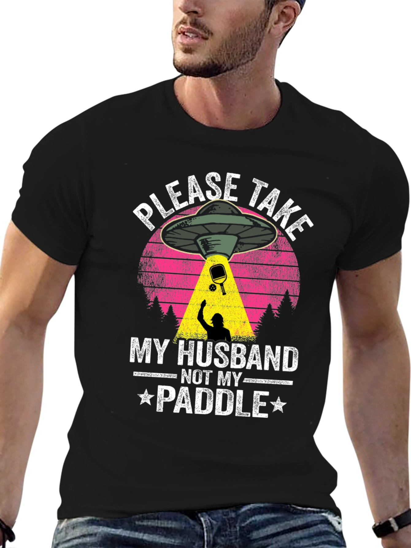 Funny Pickleball UFO Abduction T-Shirt