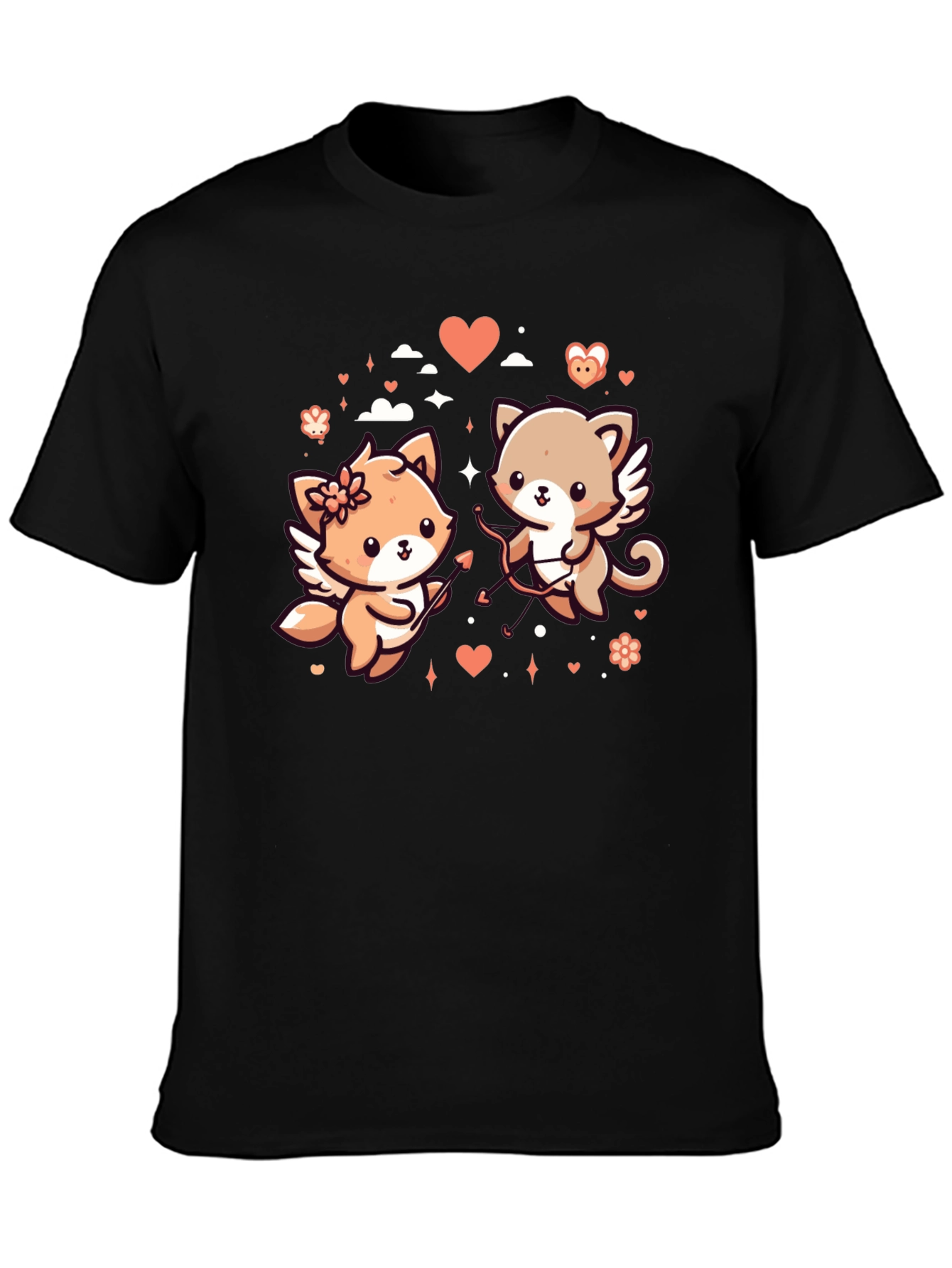 Valentines Day Cats Graphic T-Shirt