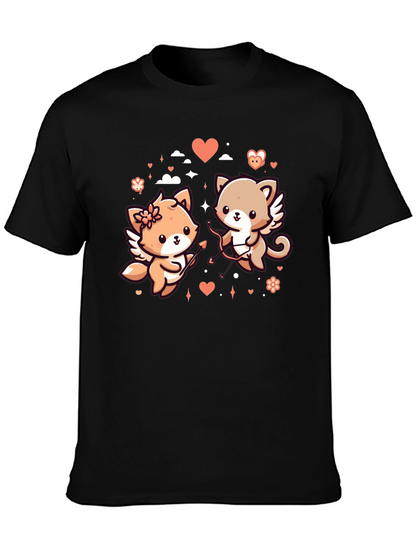 Valentines Day Cats Graphic T-Shirt