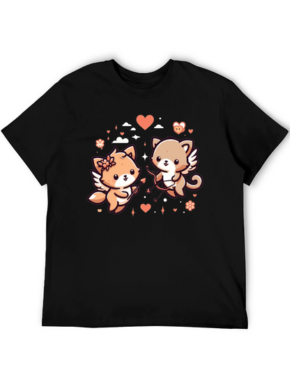 Valentines Day Cats Graphic T-Shirt