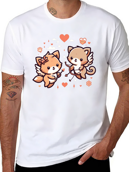 Valentines Day Cats Graphic T-Shirt