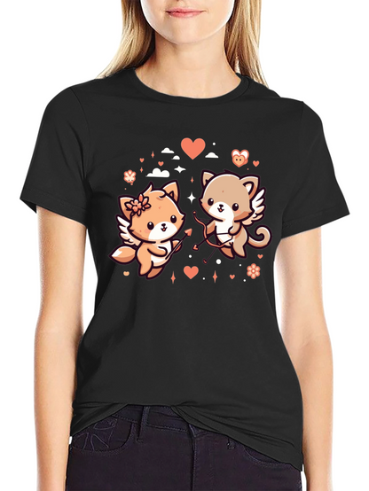 Valentines Day Cats Graphic T-Shirt