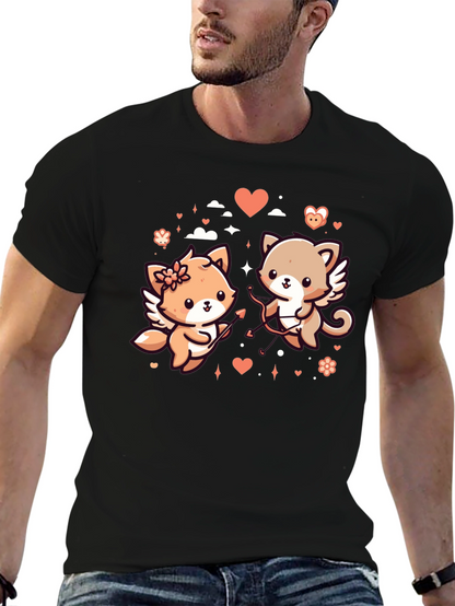 Valentines Day Cats Graphic T-Shirt