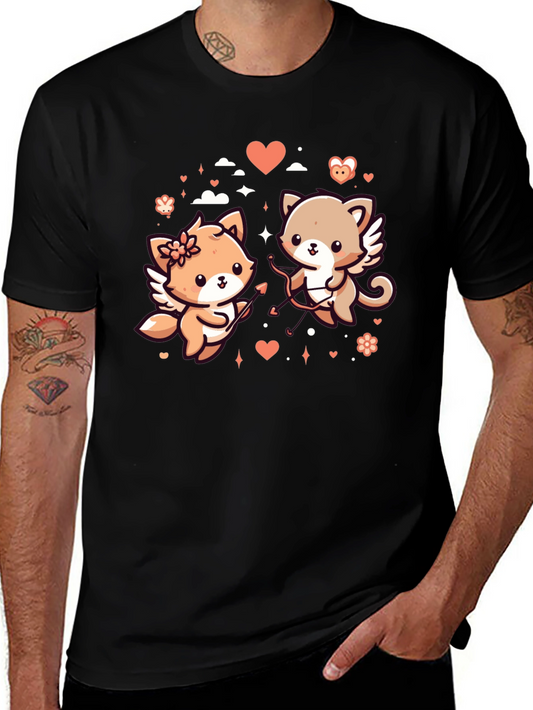 Valentines Day Cats Graphic T-Shirt