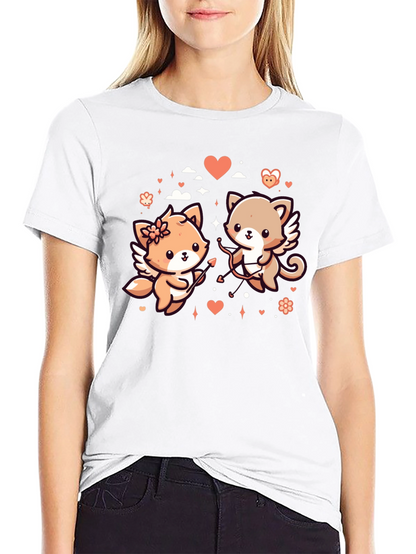 Valentines Day Cats Graphic T-Shirt