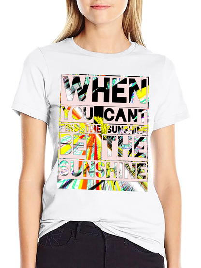 Sunshine Quote Graphic Tee - Black Cotton T-Shirt