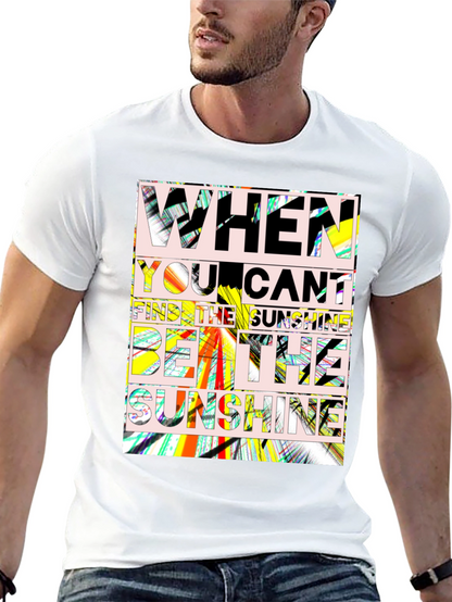 Sunshine Quote Graphic Tee - Black Cotton T-Shirt