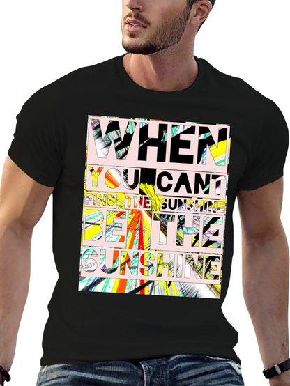 Sunshine Quote Graphic Tee - Black Cotton T-Shirt