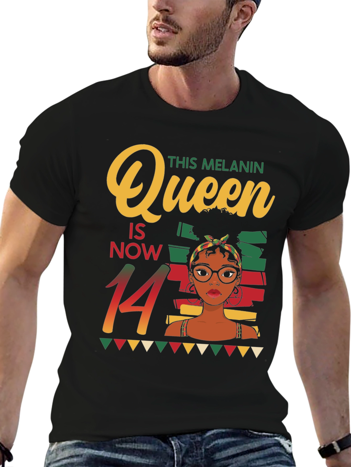 Melanin Queen 14th Birthday T-Shirt