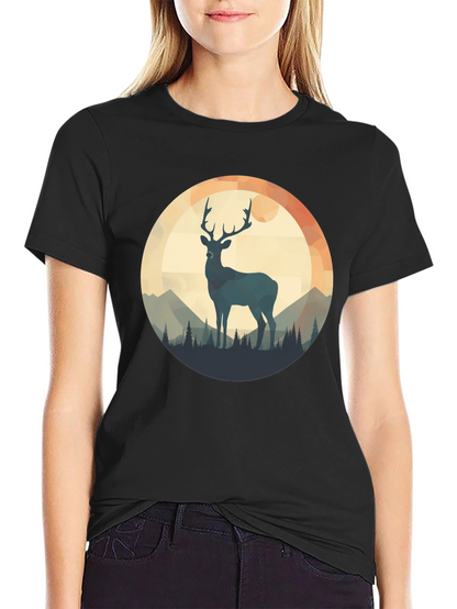 Deer Silhouette T-Shirt - Nature Design