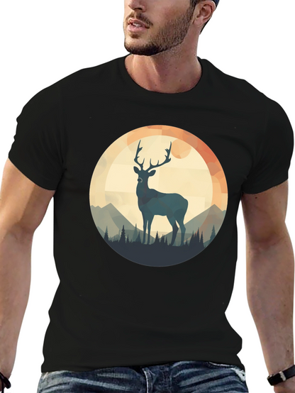 Deer Silhouette T-Shirt - Nature Design