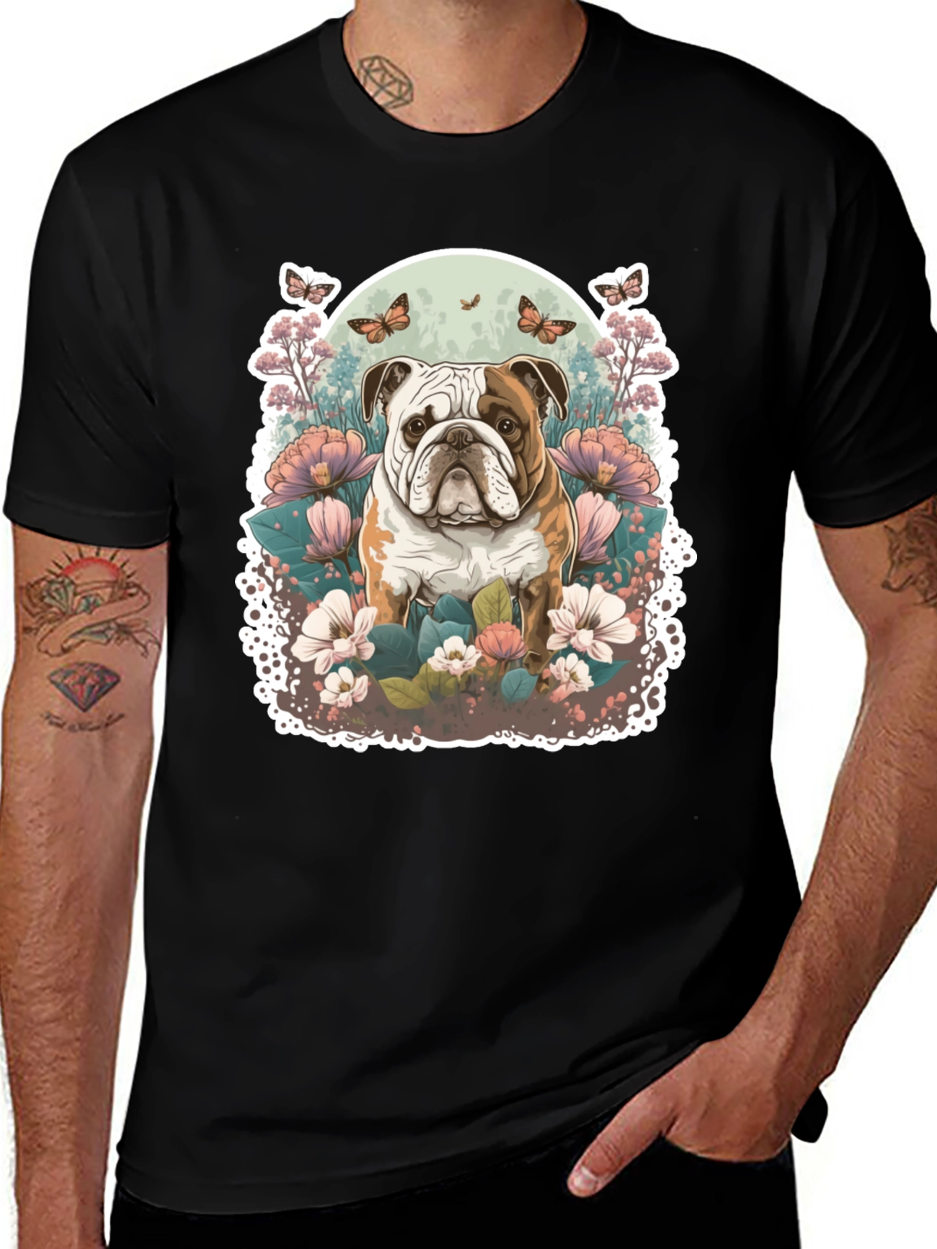 Bulldog Floral T-Shirt