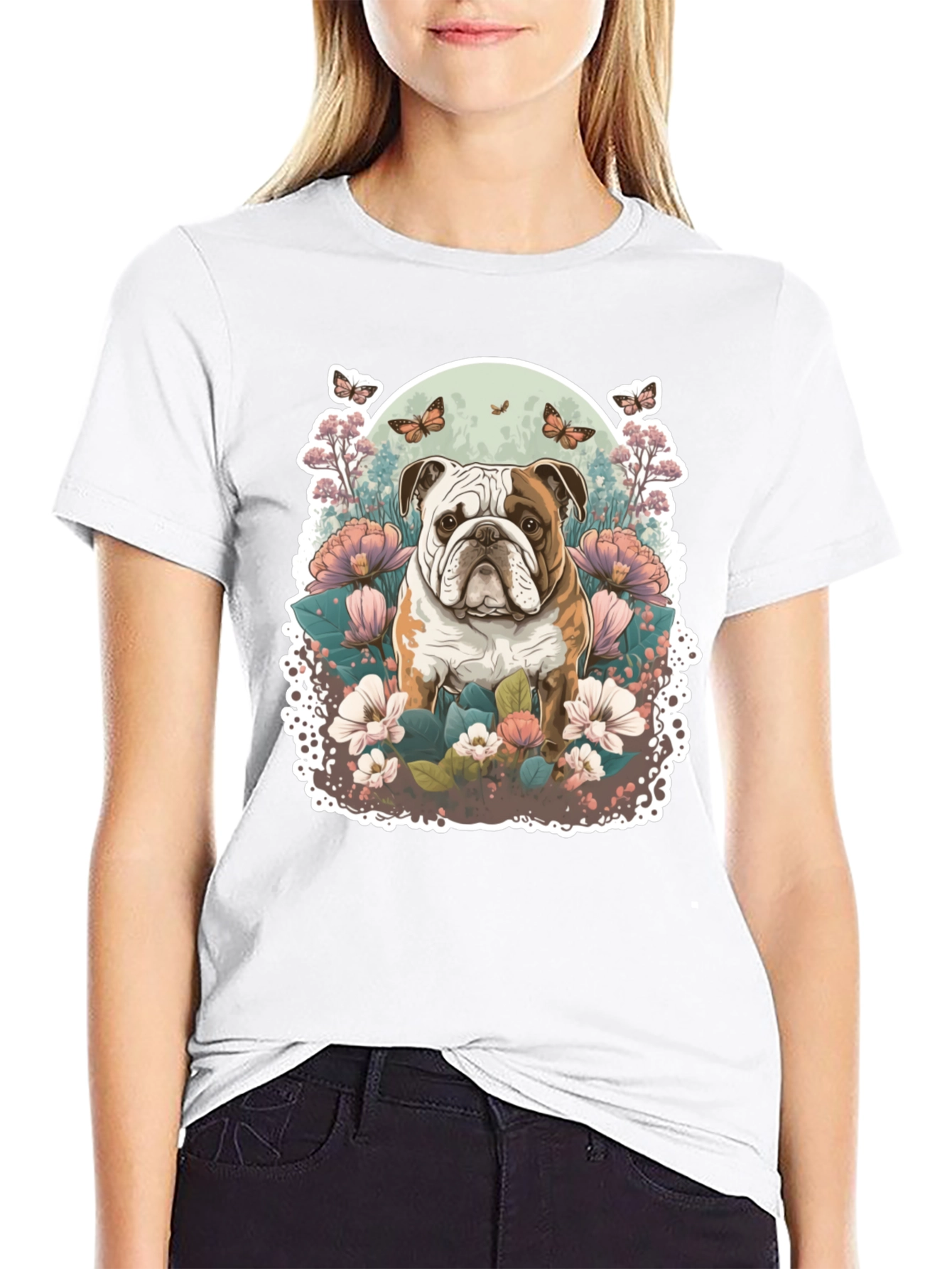 Bulldog Floral T-Shirt