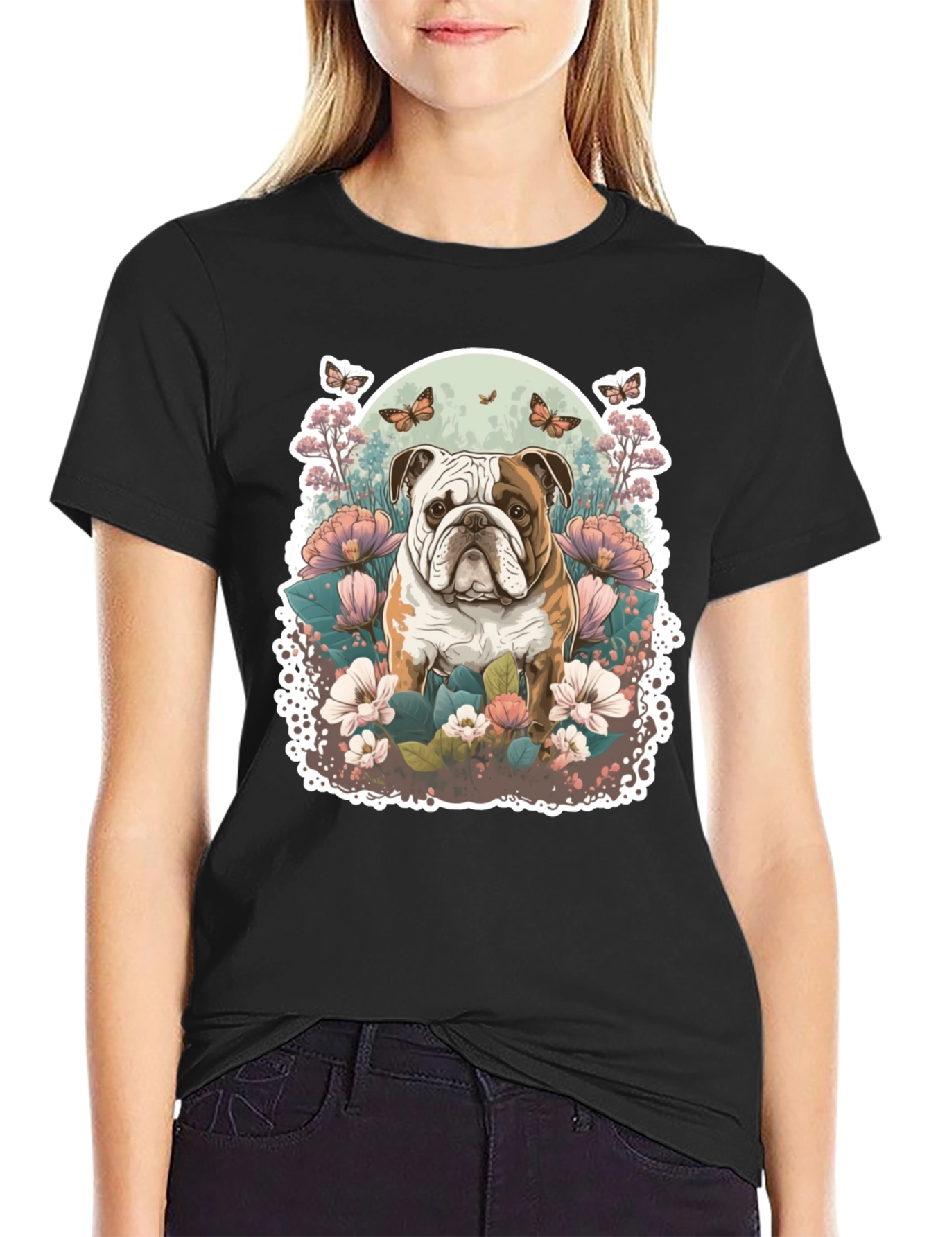 Bulldog Floral T-Shirt