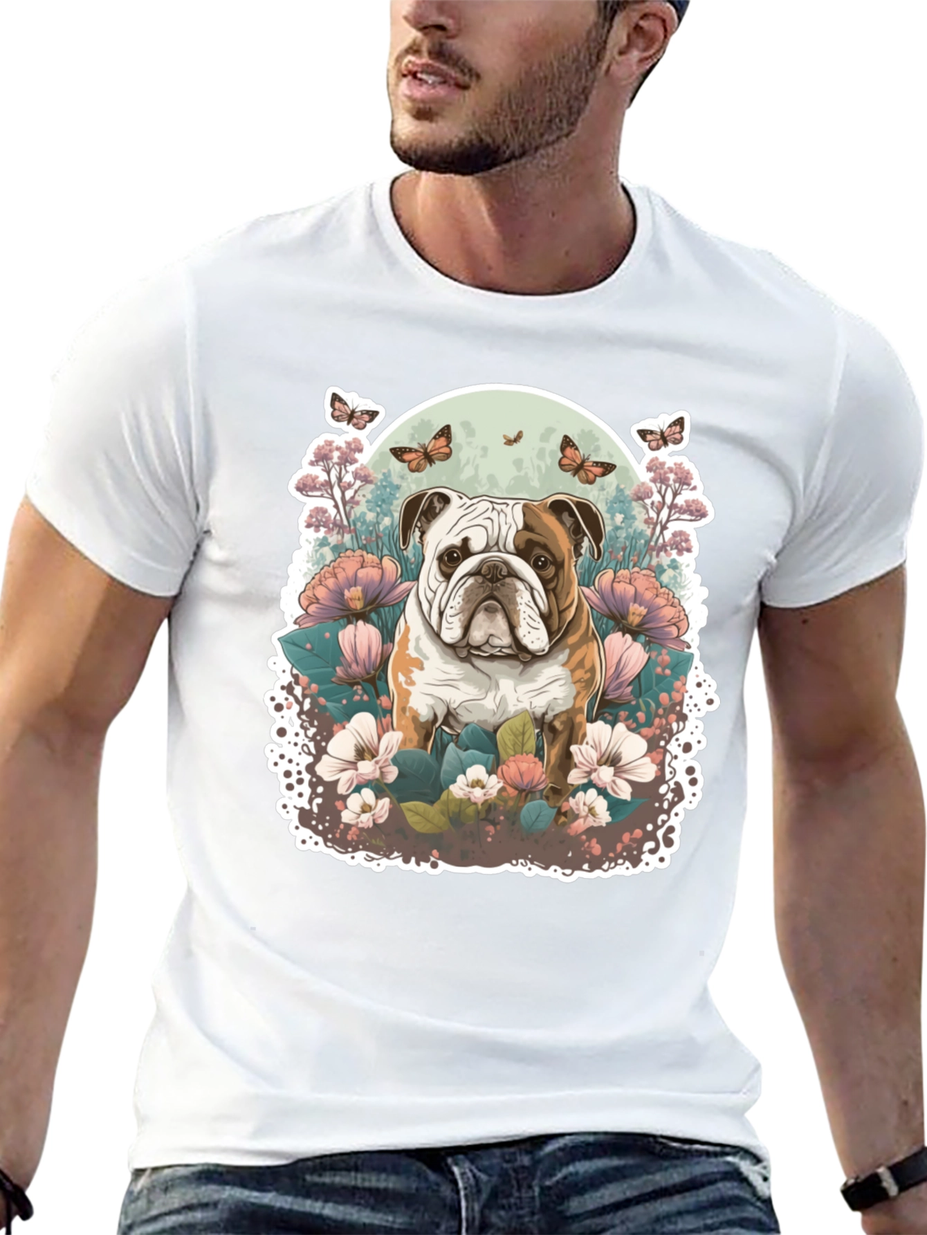 Bulldog Floral T-Shirt