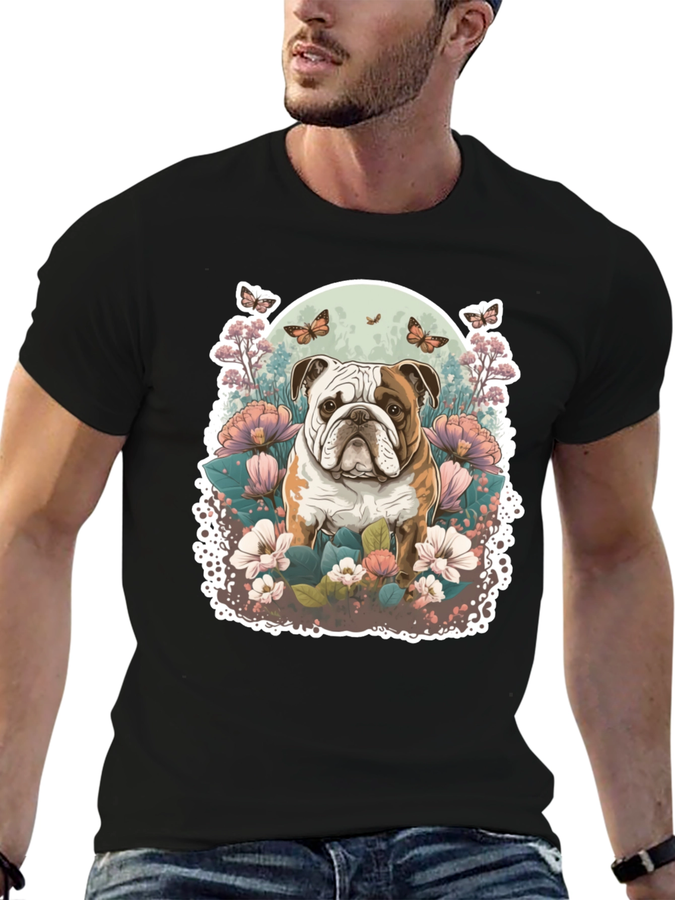 Bulldog Floral T-Shirt