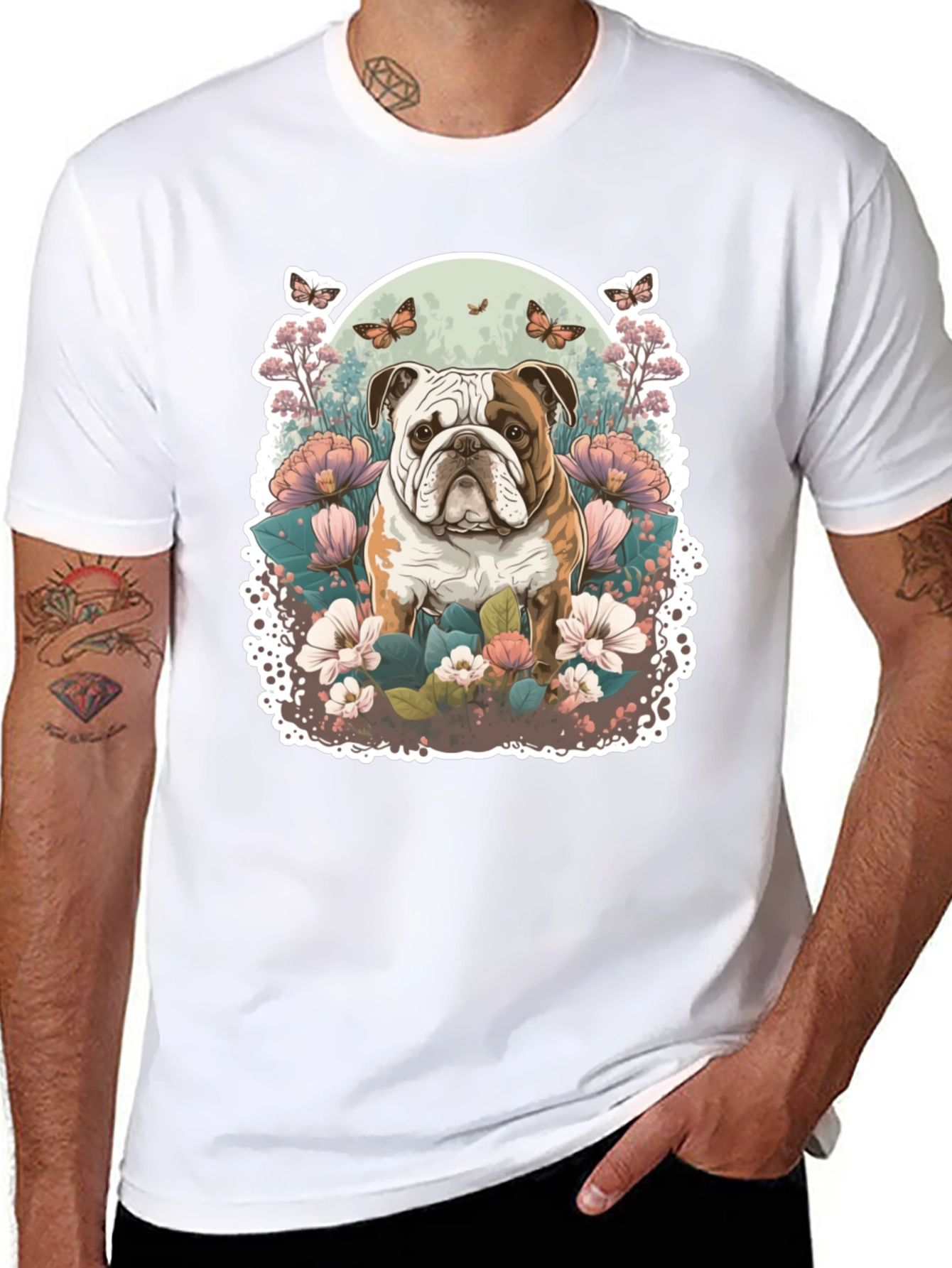 Bulldog Floral T-Shirt
