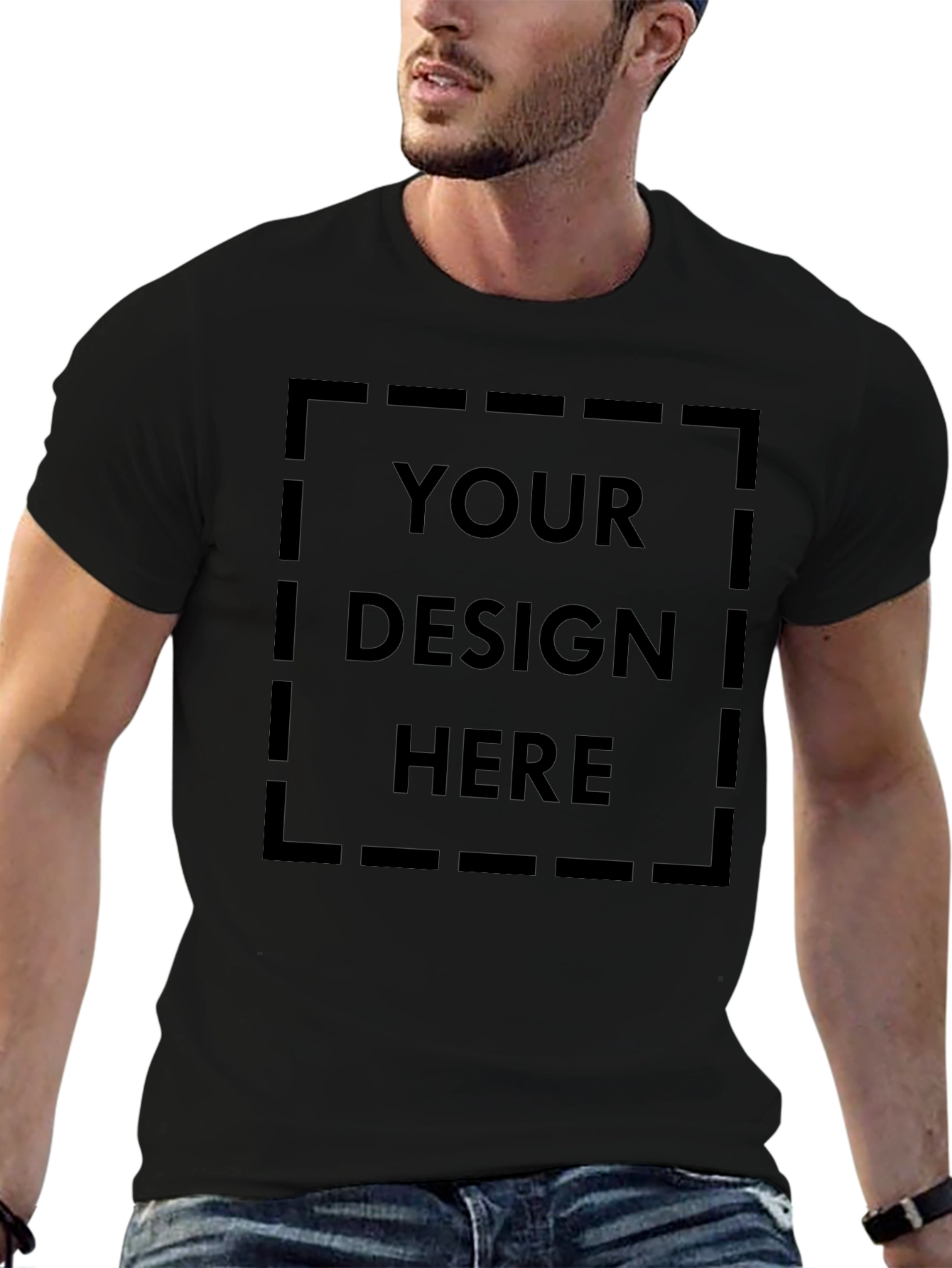 Mens Black Customizable T-Shirt