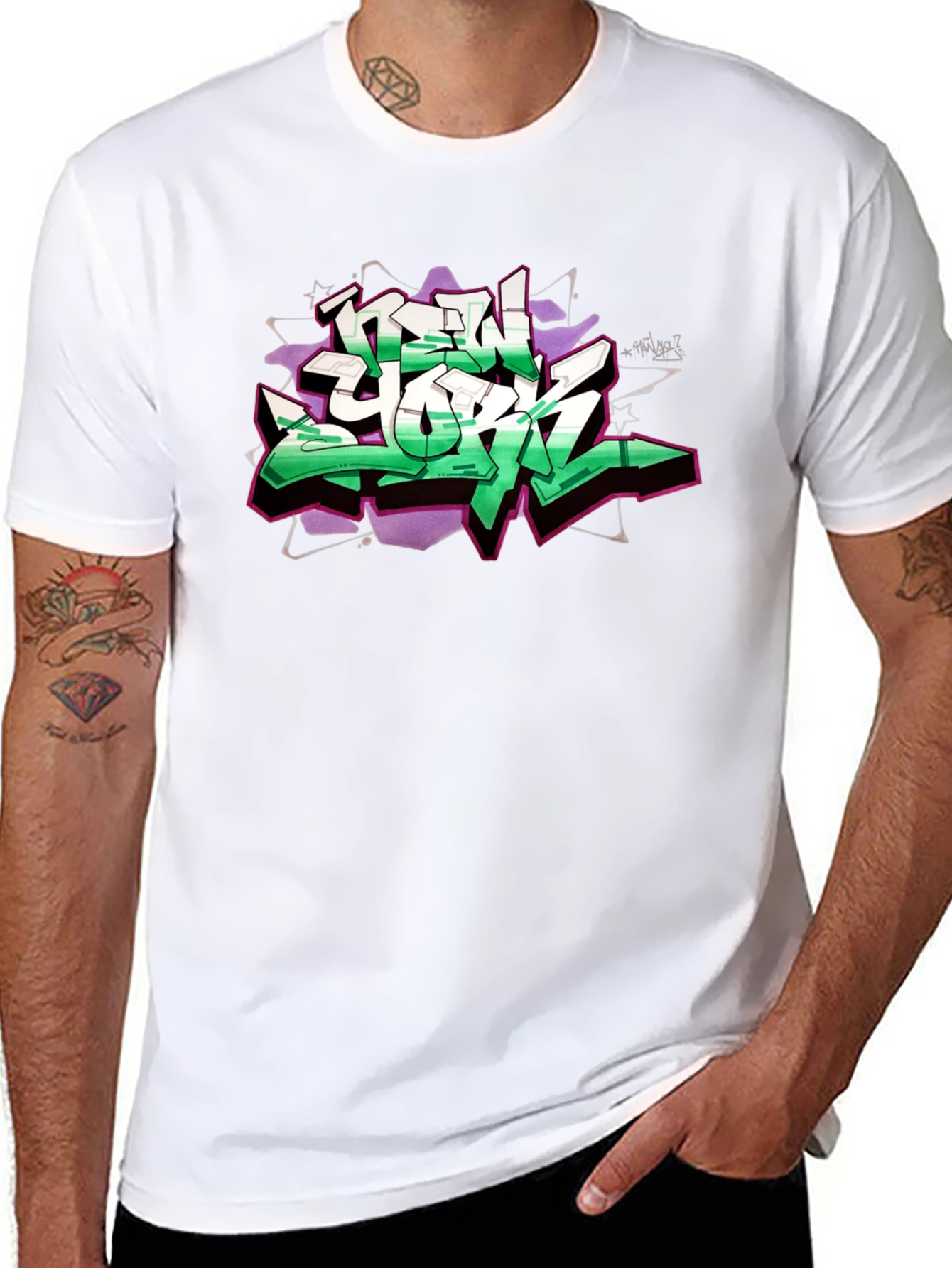 New York Graffiti Graphic Black T-Shirt