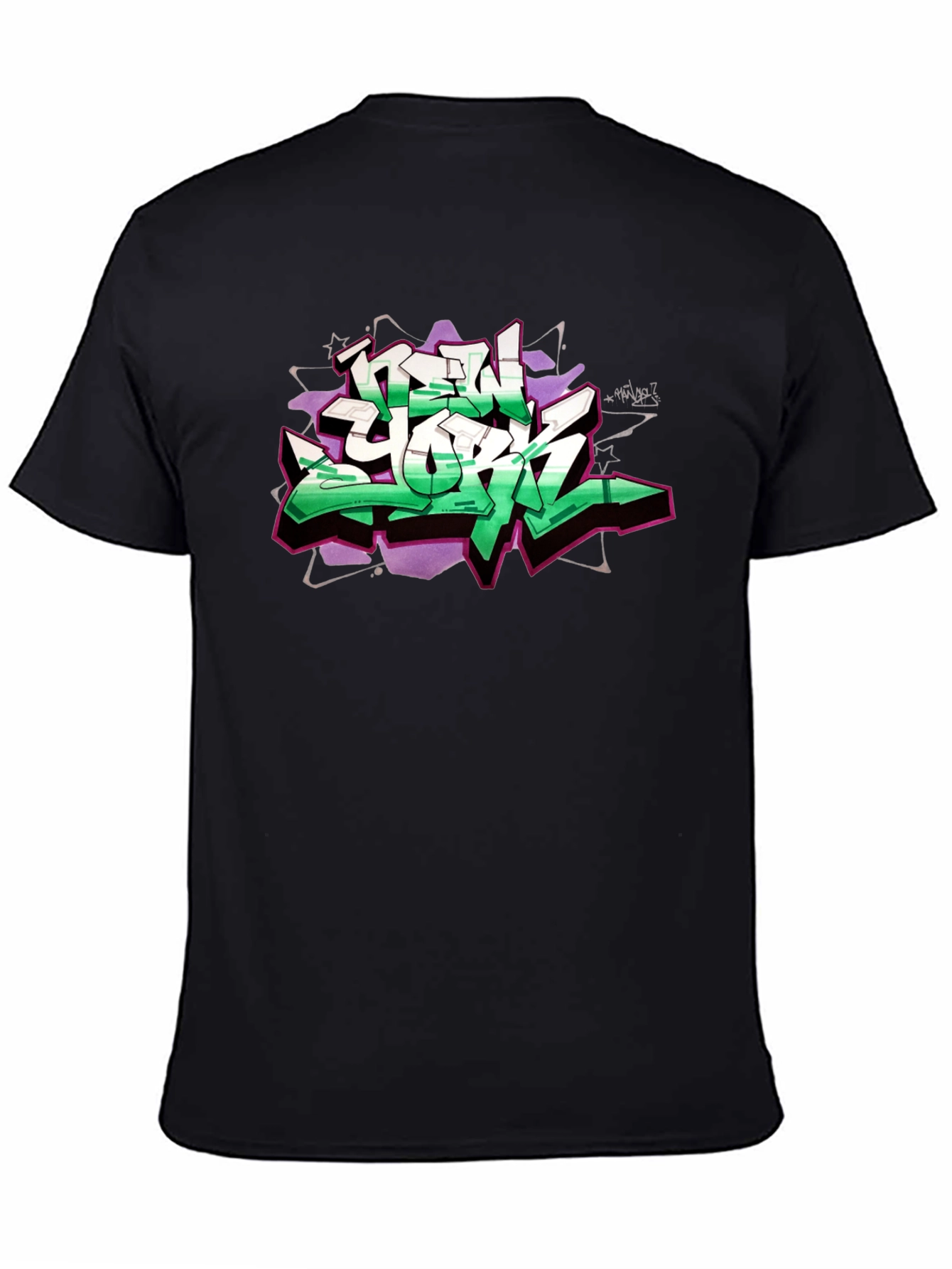 New York Graffiti Graphic Black T-Shirt