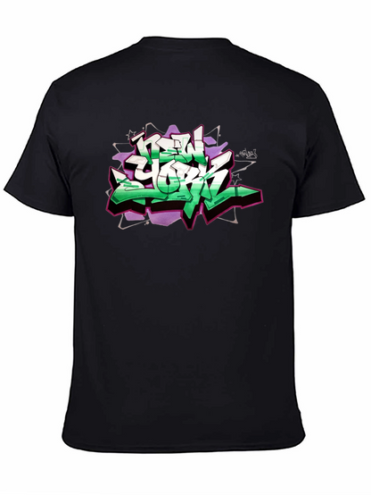 New York Graffiti Graphic Black T-Shirt