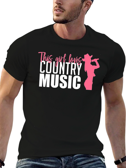 This Girl Loves Country Music T-Shirt - Black