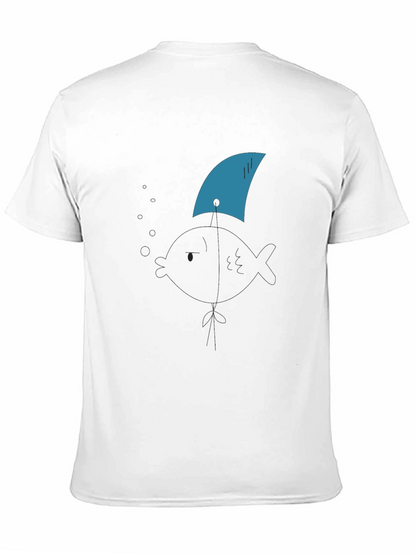 Shark Fin Tee - Black Cotton Graphic T-Shirt