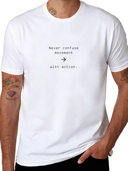 Motivational Black T-Shirt: Movement vs Action