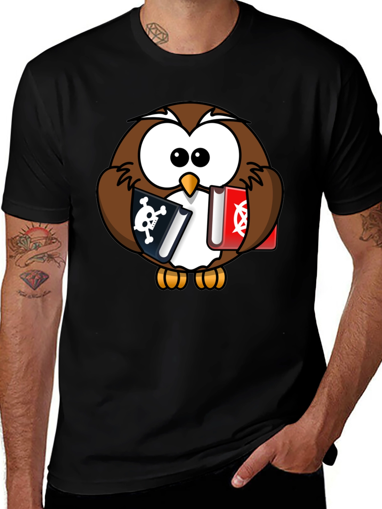 Owl Pirate & Occult Book T-Shirt