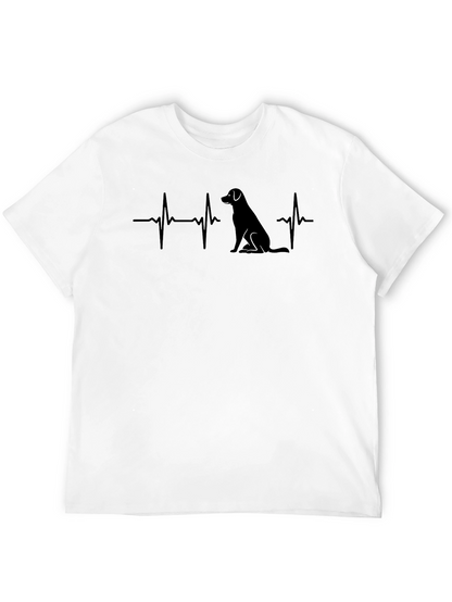 Dog Heartbeat Graphic Tee - Black Cotton