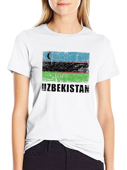 Uzbekistan Flag Graphic T-Shirt